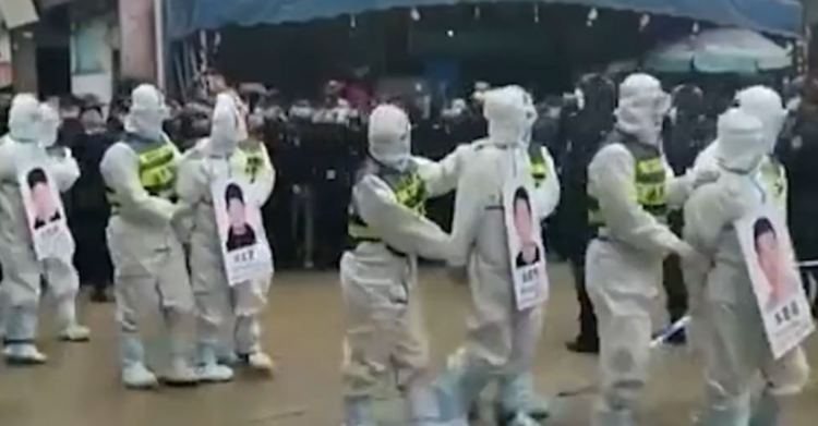 sfilata quarantena covid cina