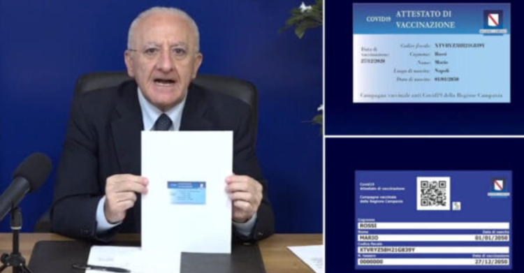 card vaccinale de luca campania