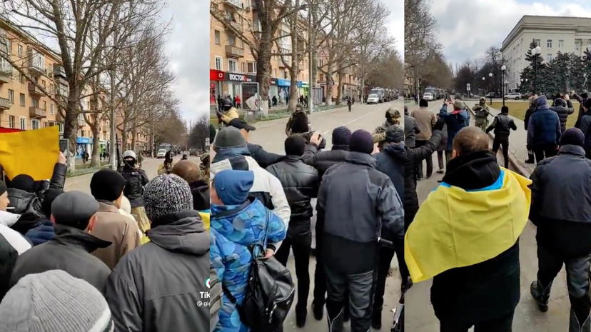 La reazione dei cittadini di Kherson contro i militari russi che, dopo aver occupato la città, picchiano i manifestanti | VIDEO article-post