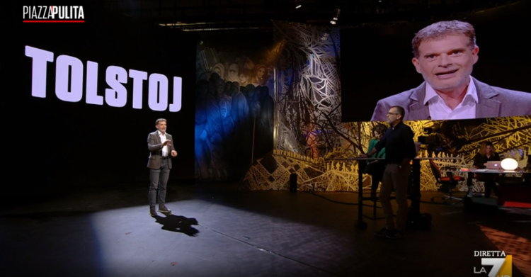massini tolstoj putin la7 piazzapulita