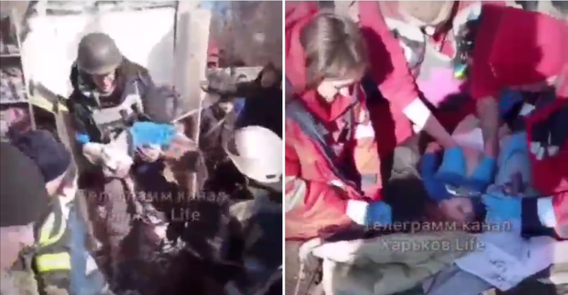 I tentativi di salvataggio di una bimba ucraina estratta dalle macerie di una caserma a Mykolaiv | VIDEO article-post