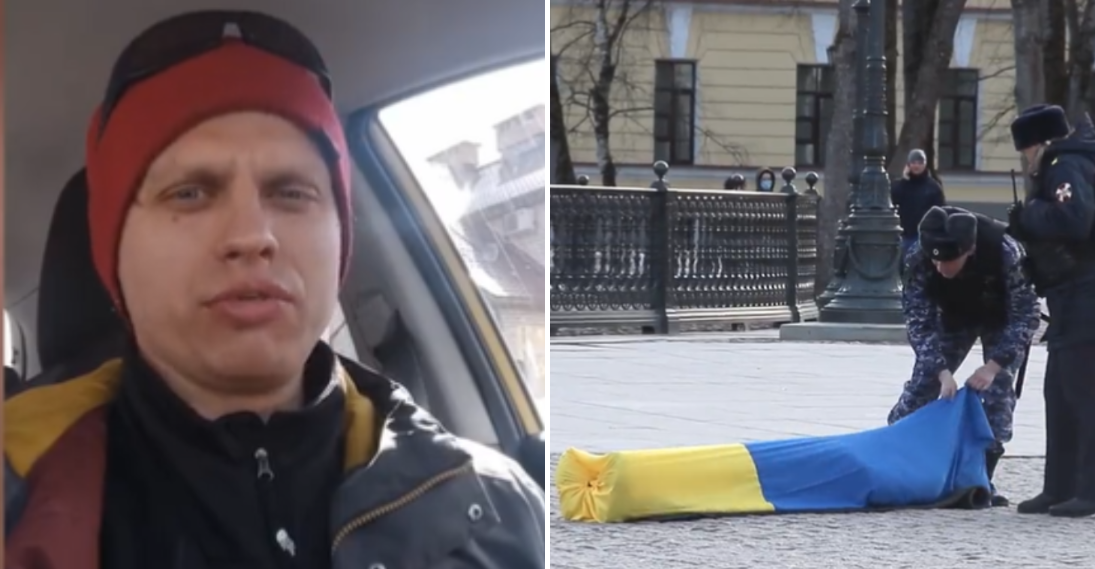 anton gorban attivista russo arrestato bandiera ucraina