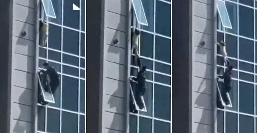 Il salvataggio di una bambina appesa a una finestra al settimo piano di un edificio in Kazakistan | VIDEO article-post