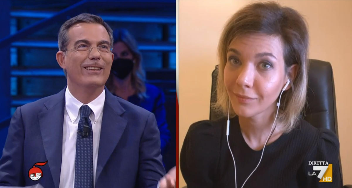 Le risate in studio a Dimartedì quando la giornalista russa parla di censura perché non riesce a parlare | VIDEO article-post