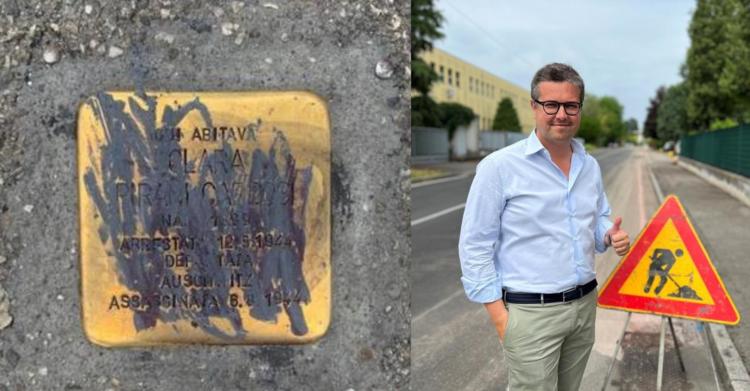 Gallarate pietra d'inciampo imbrattata