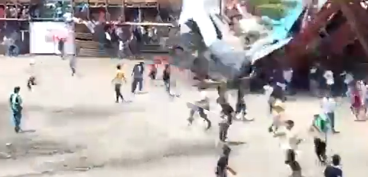 corrida colombia crollo tribuna