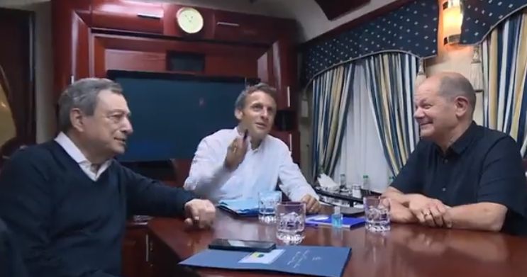 mario draghi emmanuel macron olaf scholz