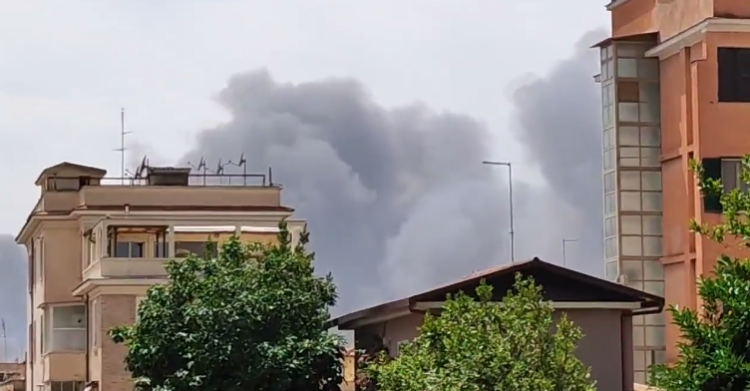 roma incendio aurelia