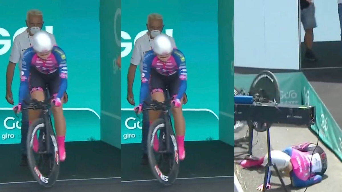La caduta tragicomica della ciclista al via del Giro d’Italia donne | VIDEO article-post