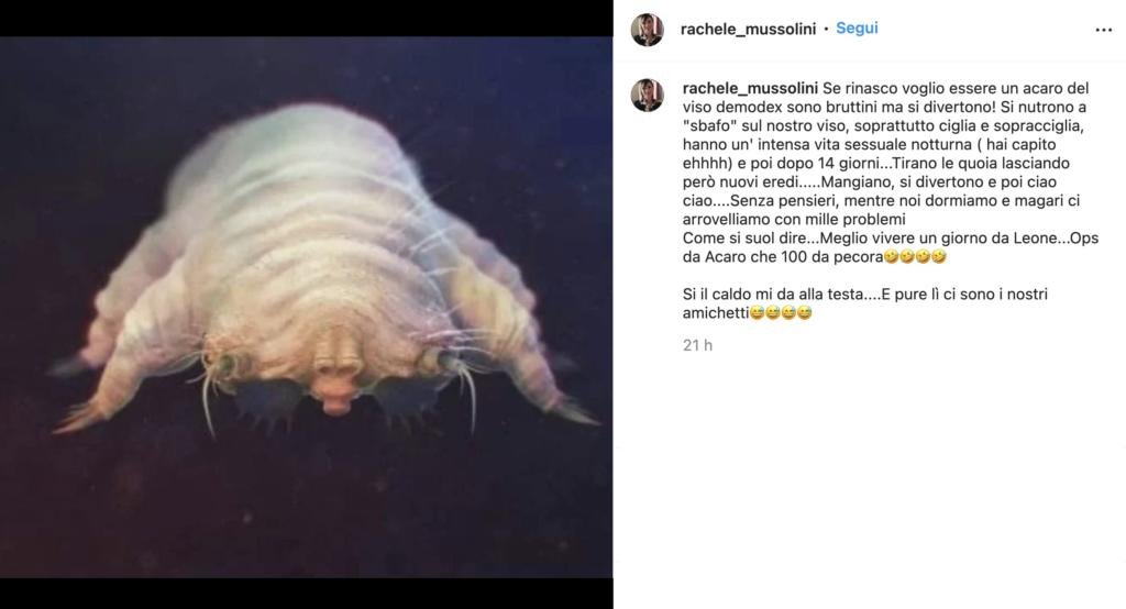 Rachele Mussolini post Instagram