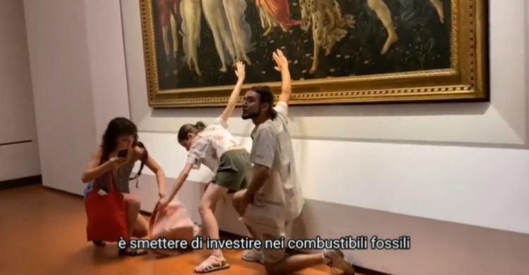 attivisti clima uffizi botticelli