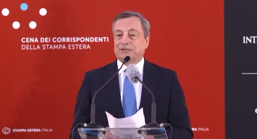 draghi barzelletta cena stampa estera