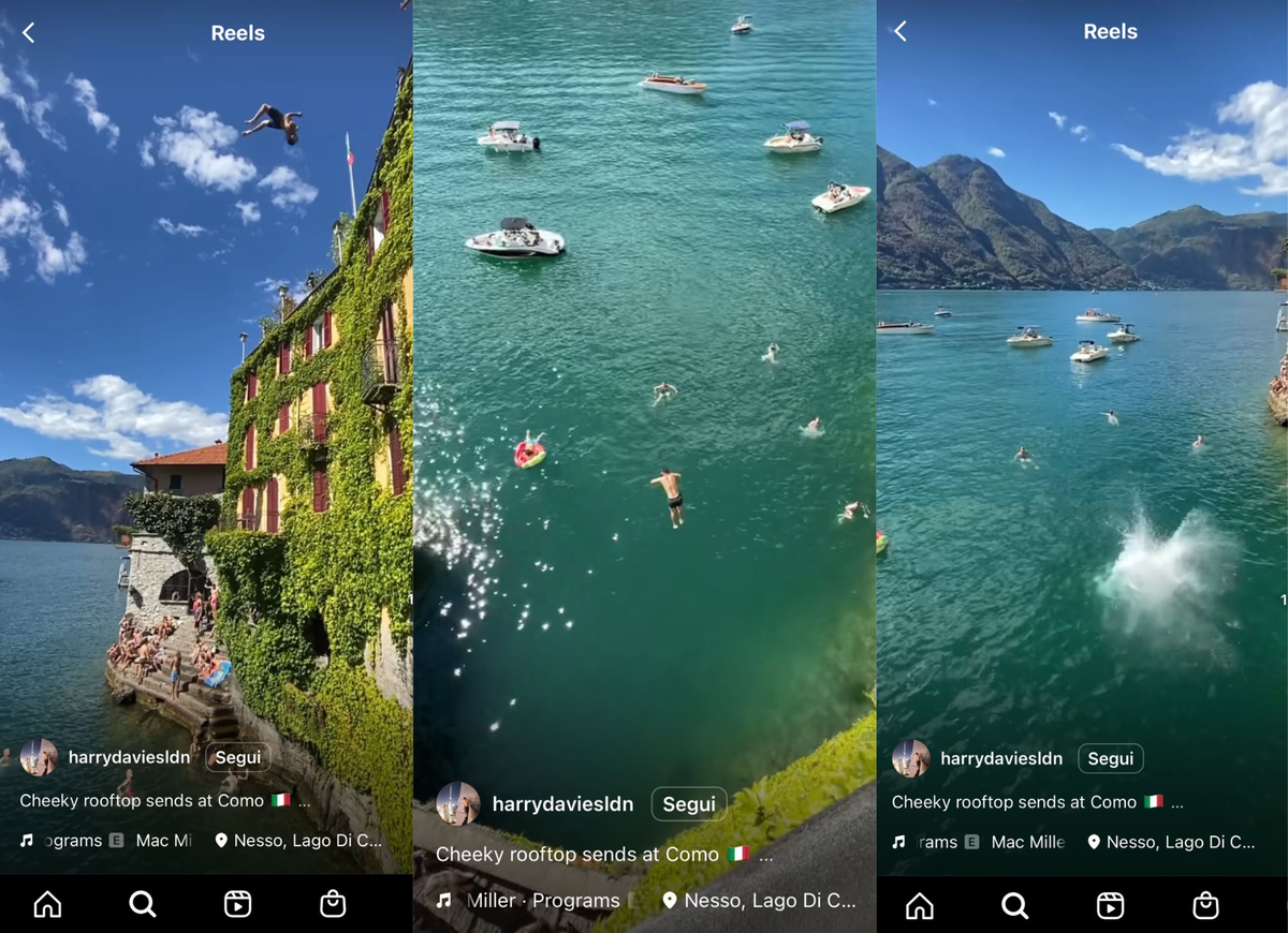 Si tuffa nel lago di Como dal tetto di una palazzina e posta il video sui social article-post
