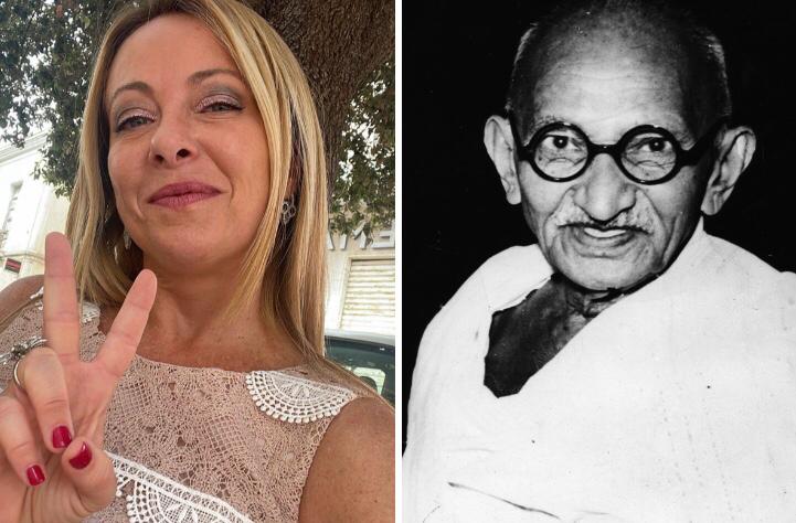 Giorgia Meloni cita Gandhi ma la frase non appartiene a lui: si scatena l’ironia social article-post