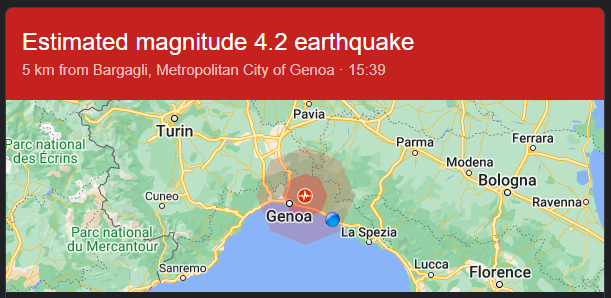 4 terremoti terremoto oggi a genova 22 settembre 2022