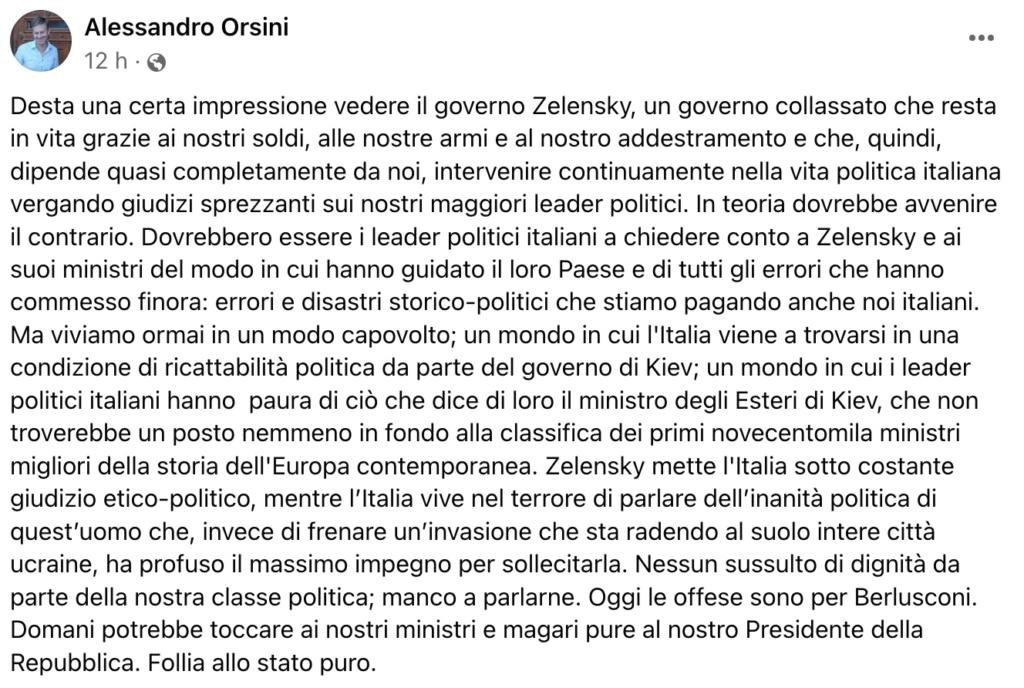 Orsini difende Berlusconi