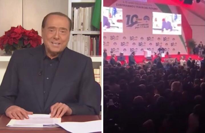 Berlusconi si dilunga e il pubblico di Fratelli d’Italia lo fischia | VIDEO article-post