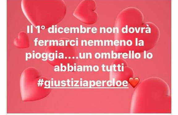 Giustizia per Cloe Grano: manifestazione 1 dicembre article-post