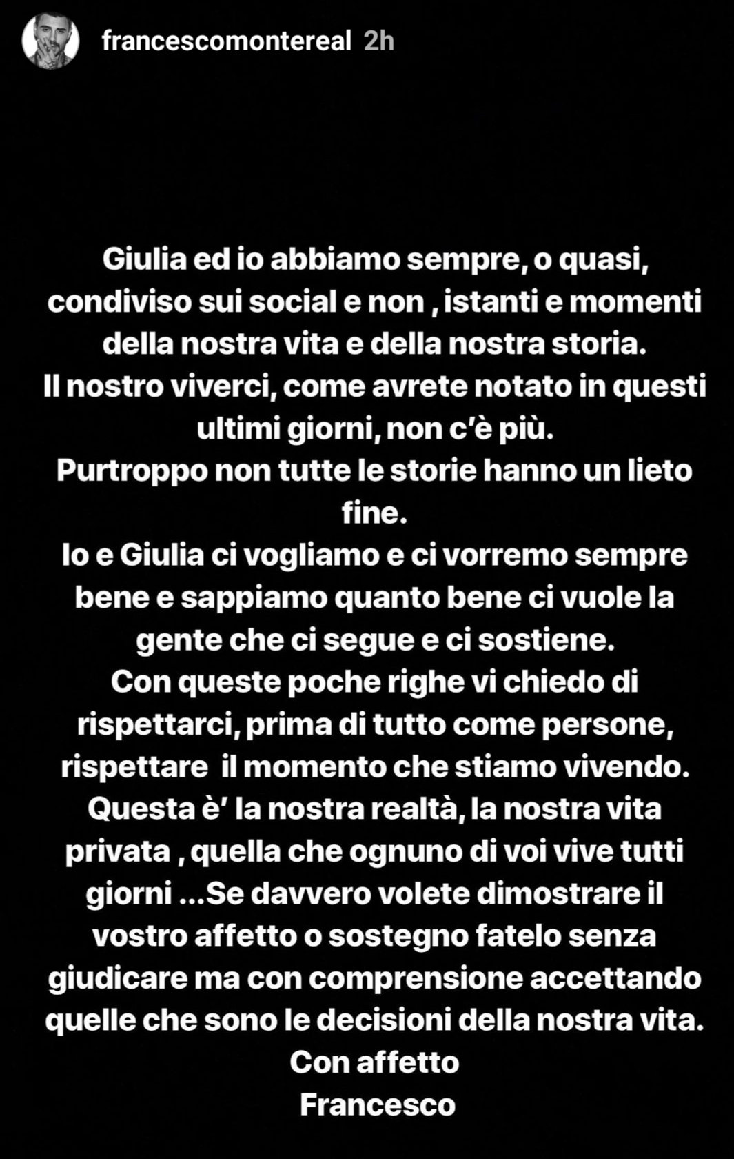 Giulia Salemi e Francesco Monte si sono lasciati article-post