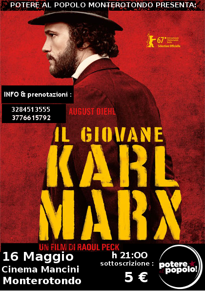 Potere al Popolo Monterotondo porta “Il Giovane Karl Marx” al Cinema article-post