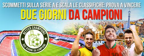 Better di Lottomatica: Scommetti sulla serie A e scala le classifiche prova a vincere 2 notti da campione article-post