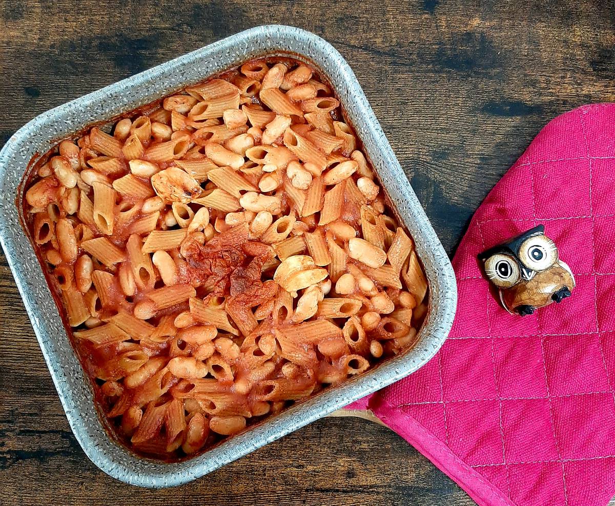 Pasta e fagioli in friggitrice ad aria, con la pasta cruda article-post