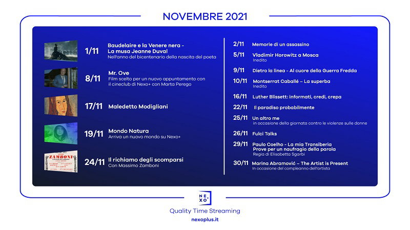 Calendario delle uscite di novembre in streaming di Nexo+ article-post