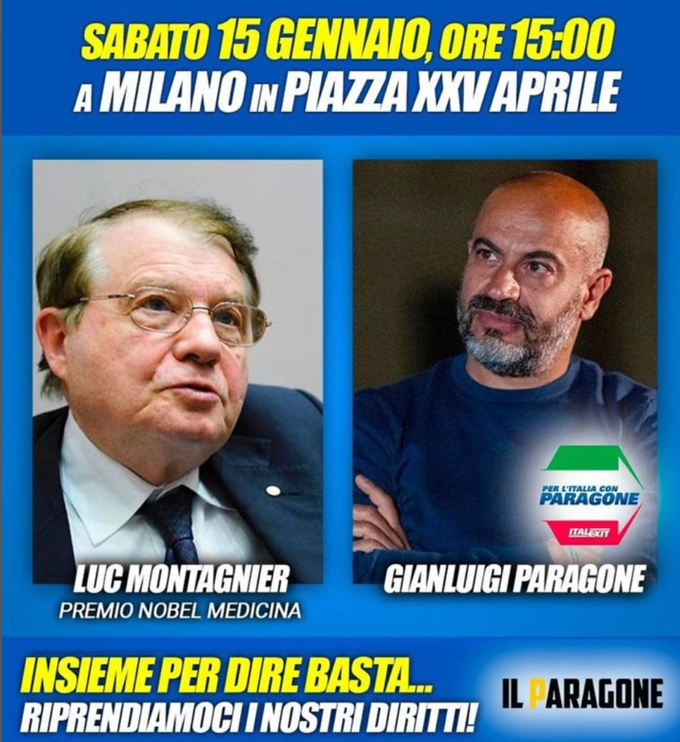 Gianluigi Paragone, scacco al governo ed in piazza ci sarà anche il premio Nobel MONTAGNIER article-post