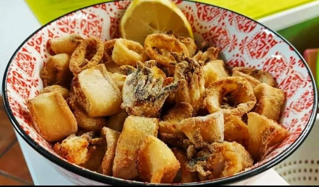 Frittura calamari friggitrice aria