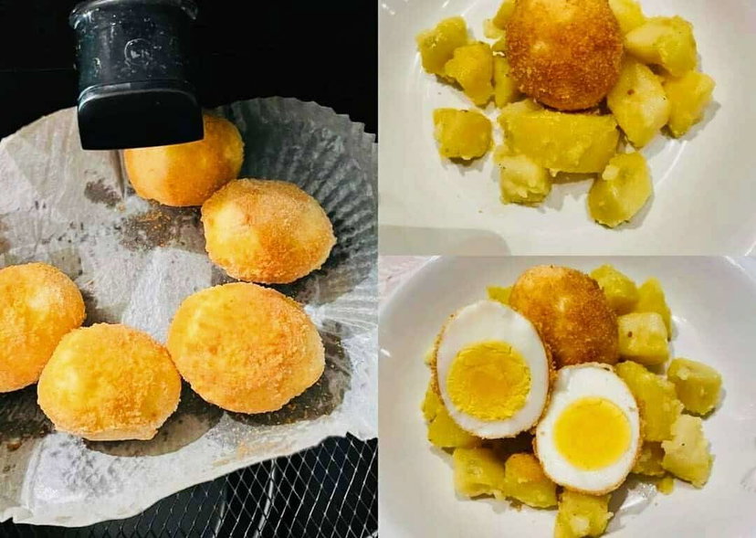 Uova panate e fritte in friggitrice ad aria, con una deliziosa crosta croccante preview
