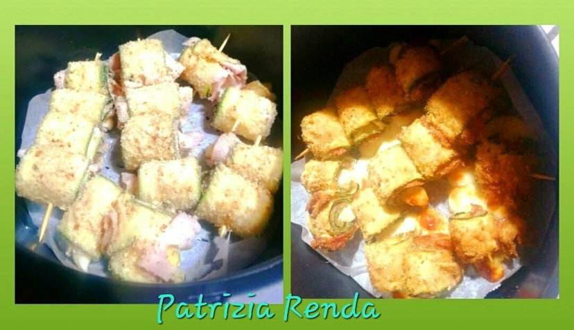 Involtini di zucchine, mortadella e formaggio in friggitrice ad aria preview