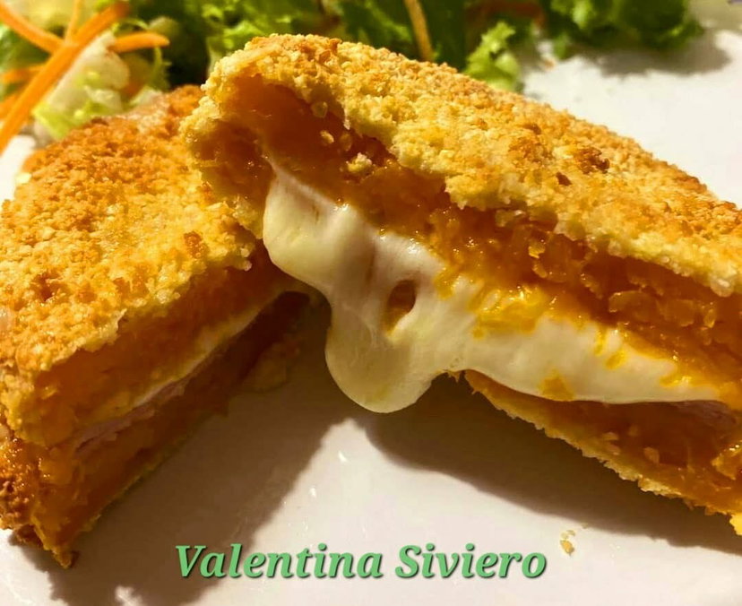 Cordon bleu di zucca in friggitrice ad aria con ripieno di prosciutto cotto e provola preview