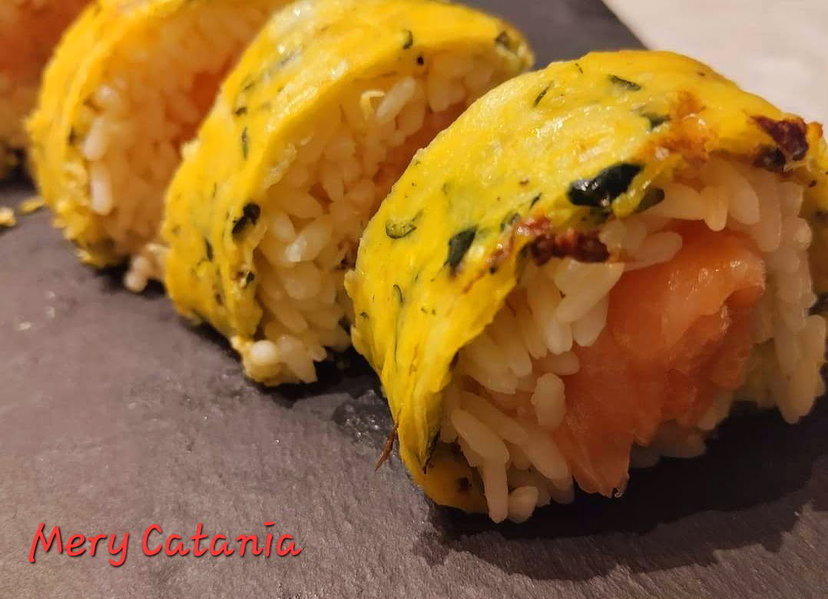 Finto sushi di salmone in friggitrice ad aria preview