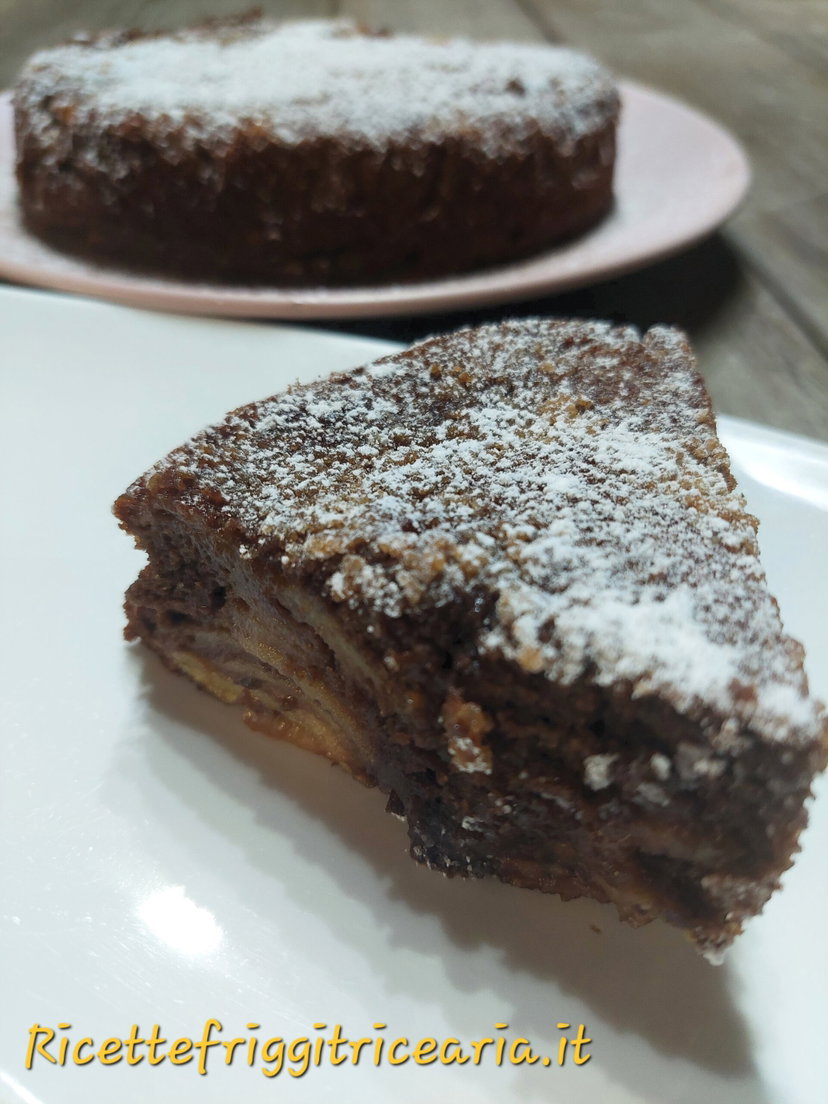 Torta invisibile al cioccolato in friggitrice ad aria oppure cremosa alle mele preview