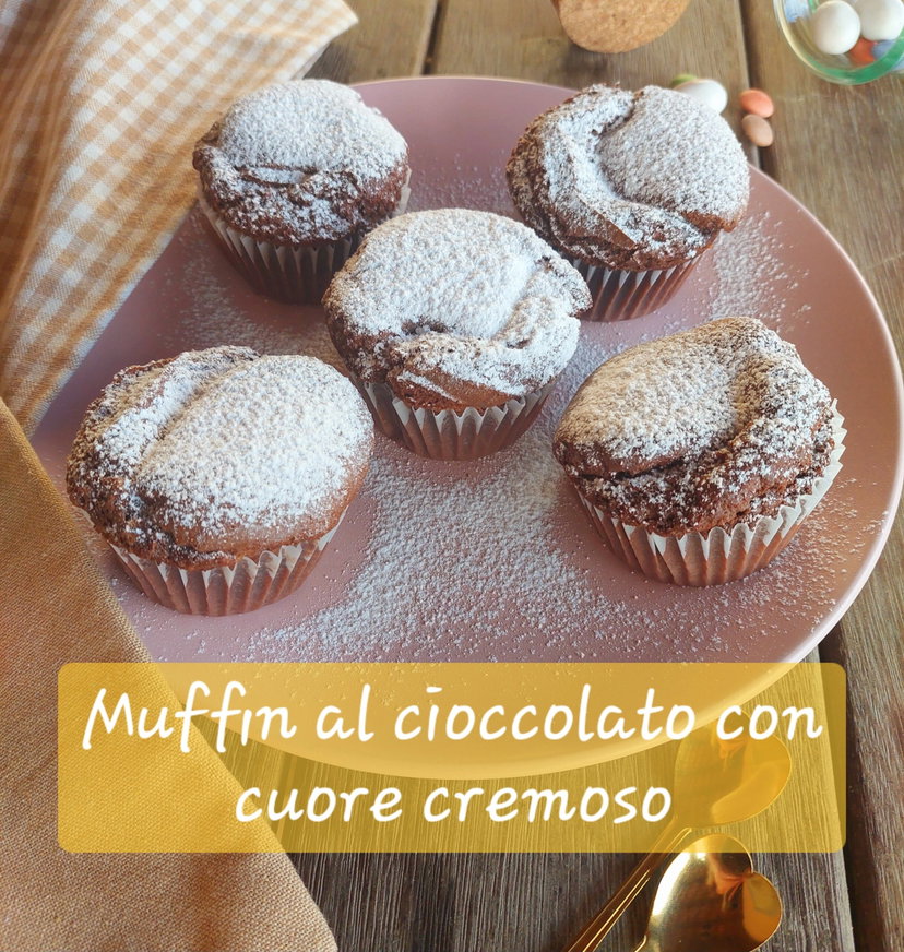 Muffin al cioccolato con cuore cremoso in friggitrice ad aria. la mia RICETTA INFALLIBILE preview