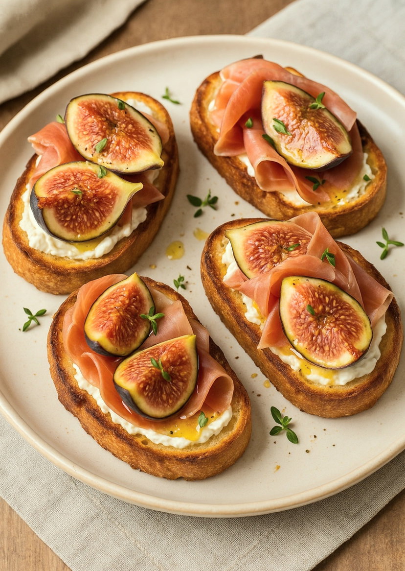 Bruschette con fichi e prosciutto in friggitrice ad aria preview