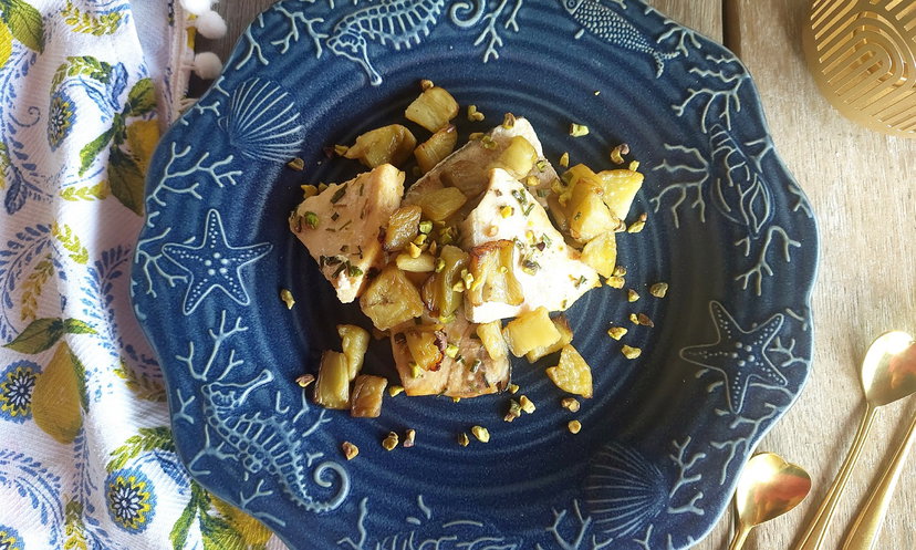 Pesce spada con dadolata di melanzane in friggitrice ad aria, il secondo piatto gourmet preview