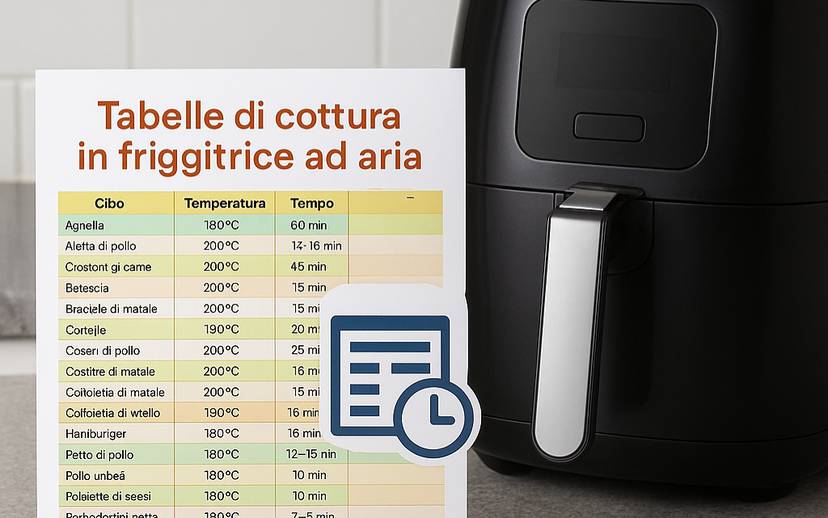 TABELLA COMPLETA DI COTTURA IN FRIGGITRICE AD ARIA di tutti gli alimenti di Lorita Russo preview