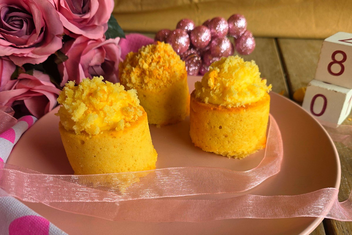 Tortine mimosa in friggitrice ad aria