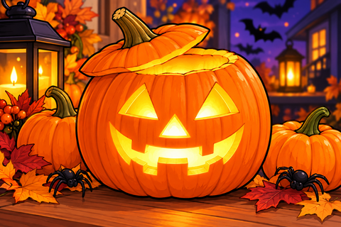 Come tagliare la zucca di Halloween, il tutorial cartoon con foto passo passo preview