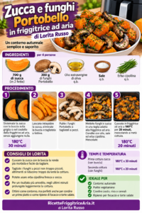 Zucca e funghi in friggitrice ad aria