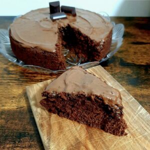 Torta al cioccolato senza uova in friggitrice ad aria