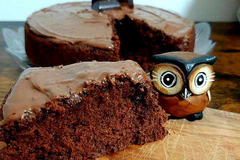 Torta al cioccolato in friggitrice ad aria, senza uova e senza burro preview