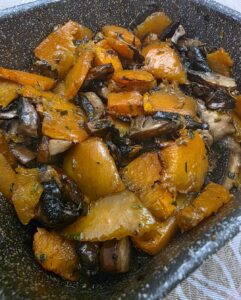 Zucca e funghi in friggitrice ad aria