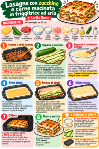Lasagne con zucchine e carne macinata in friggitrice ad aria