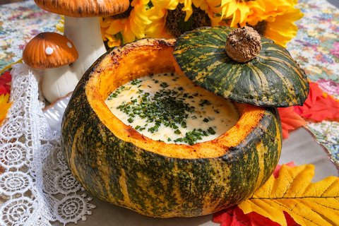 Zucca con brie in friggitrice ad aria, cremosa e filante preview