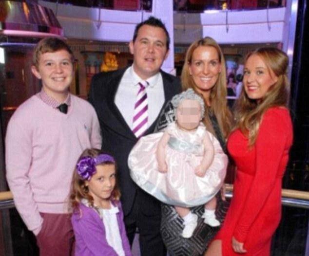 Millie, second left, pictured with her family (from left brother Charley, father Robert, mother Kelly holding baby sister Ava and sister Paige) revealed her family 