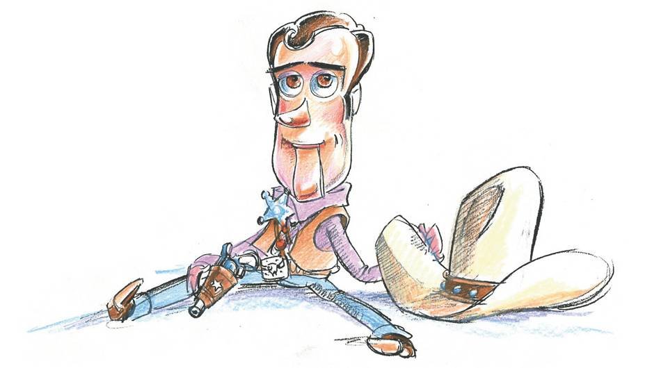 Uno delle rappresentazioni di Woody realizzata da Bud Luckey