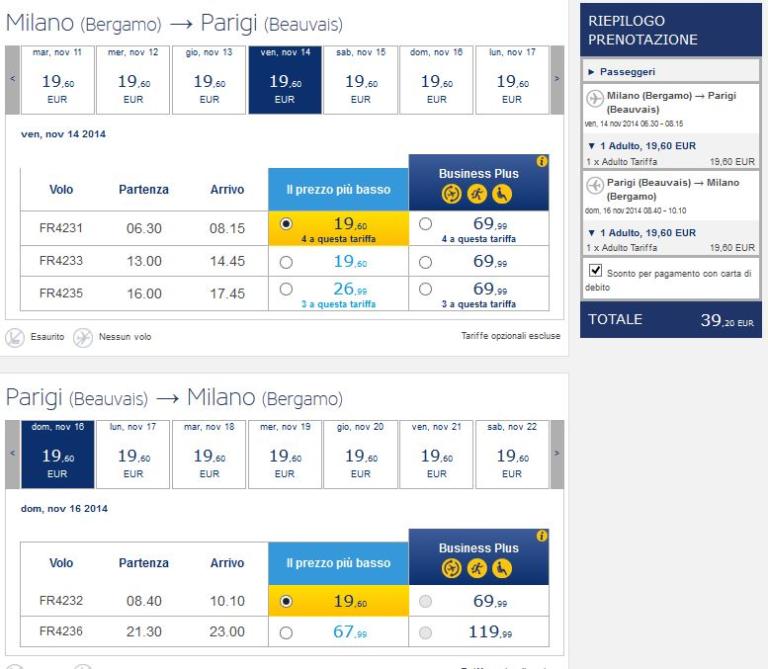 Voli low cost per Parigi a € 19,60 tutto compreso