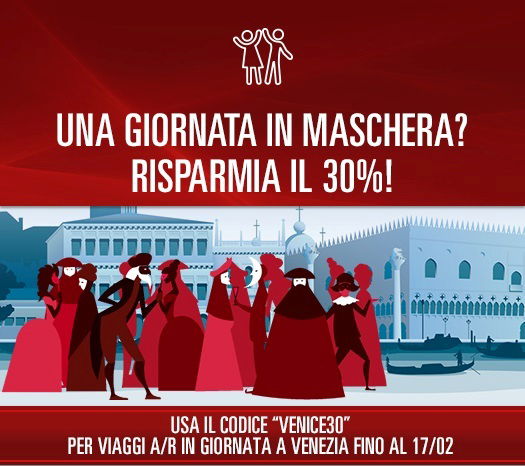 Codice sconto Italo treno per il Carnevale di Venezia